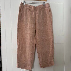 Pure Jill Linen Cropped Pull On Pants Women's Medium